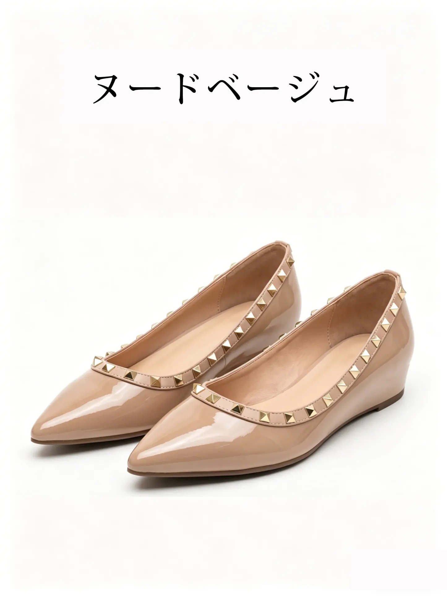 【ロングセラー】KENPOGEN エナメルパンプス スタッズ 5cmUP インヒール 履きやすい 痛くない おしゃれ 通勤