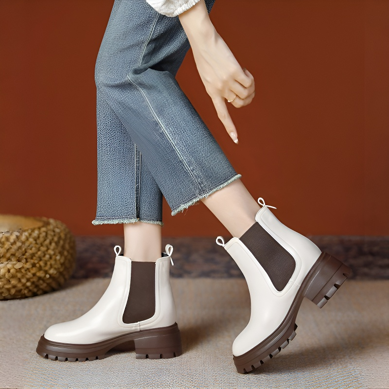 9cm美脚 厚底サイドゴアブーツ