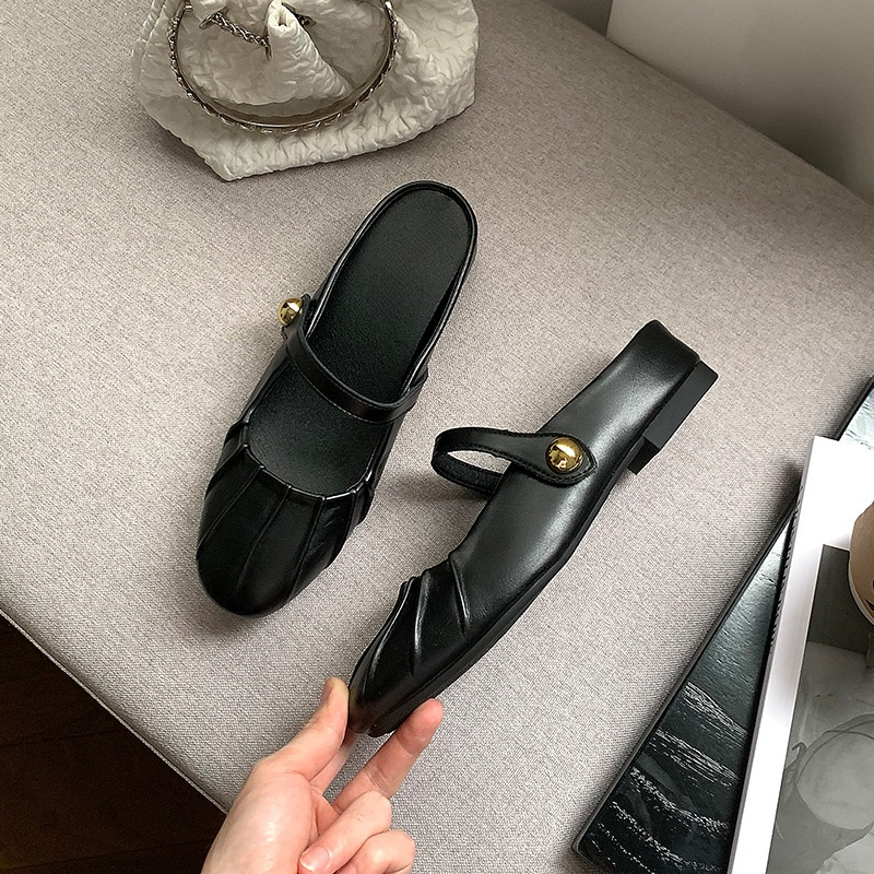 バレエシューズ風5cm厚底ミュール