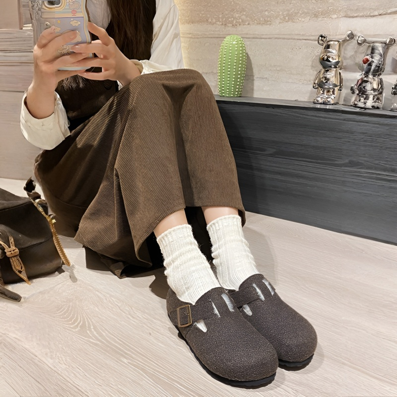 フェルト素材 裏起毛美脚コンフォートシューズ