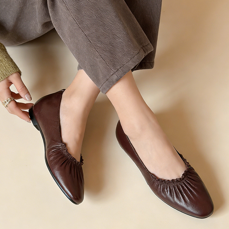 ソフトギャザー ウェッジソールパンプス