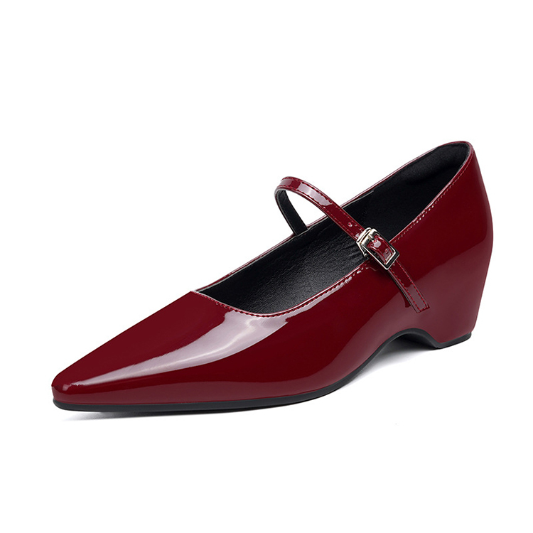 Vカット ウェッジソール美脚メリージェーン