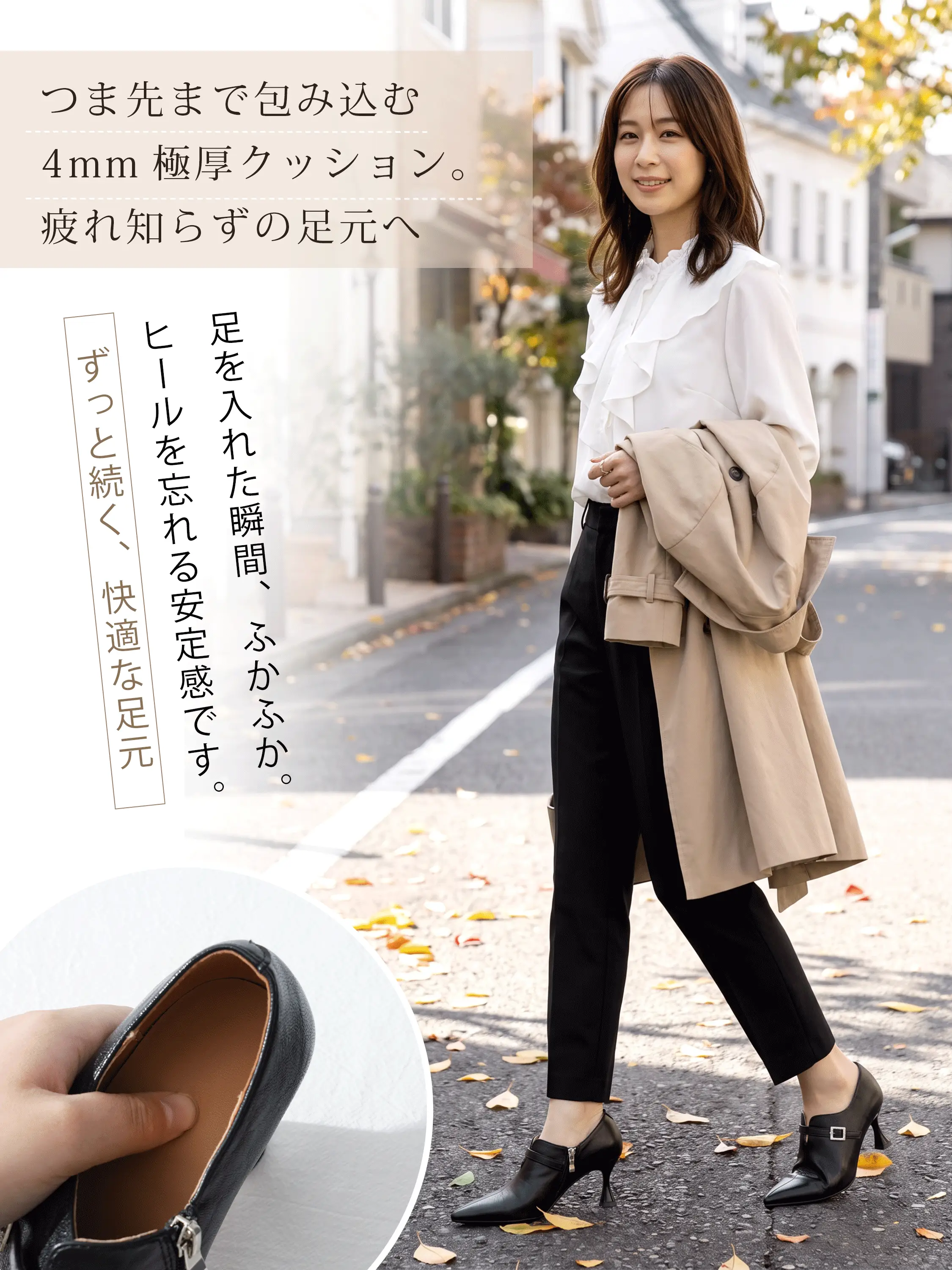 【洗練された大人の女性へ】KENPOGEN ブーティ ショートブーツ レディース ポインテッドトゥ キトゥンヒール 7cm ベルト付き ストラップシューズ 美脚 通勤 サイドジップ