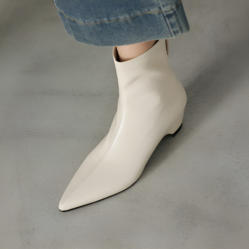 5cm美脚 ポインテッドトゥ ストレッチブーツ