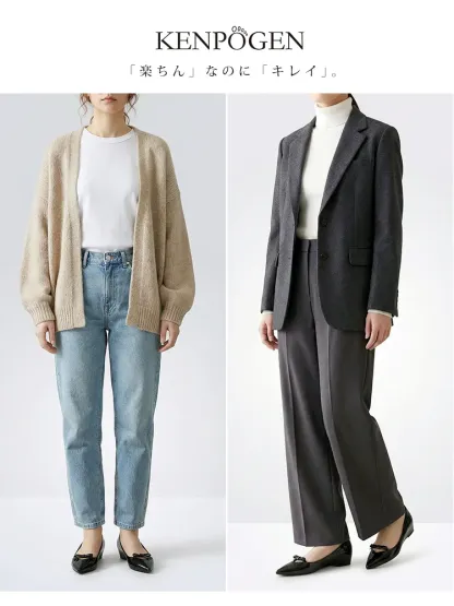 【跳べるパンプス】KENPOGEN エナメルパンプス リボン ポインテッドトゥ インヒール 5cmUP 晴雨兼用 歩きやすい 通勤 きれいめ