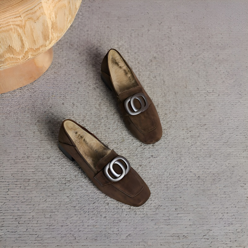 リングビット付き 防寒ボア羊革ローファー