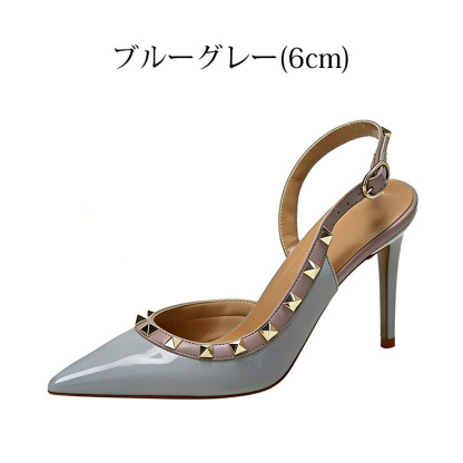 クラシックスタッズ スリングバックパンプス