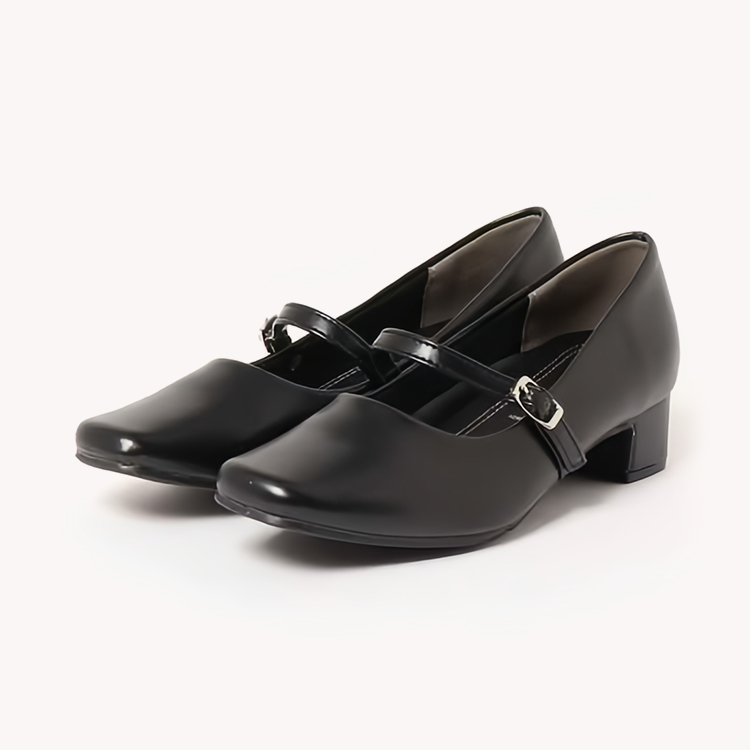 スクエアトゥ ローヒールメリージェーン