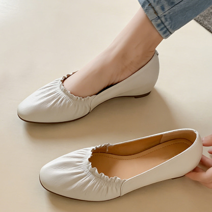 ソフトギャザー ウェッジソールパンプス