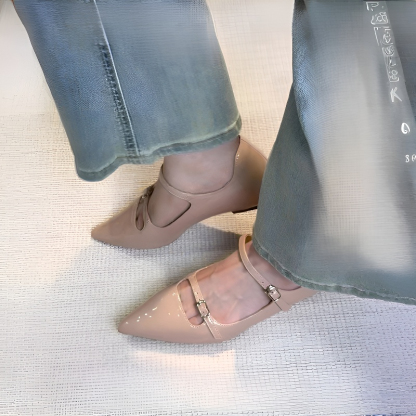 ダブルストラップ・5cm美脚パンプス