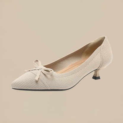 リボンモチーフ3cm美脚パンプス