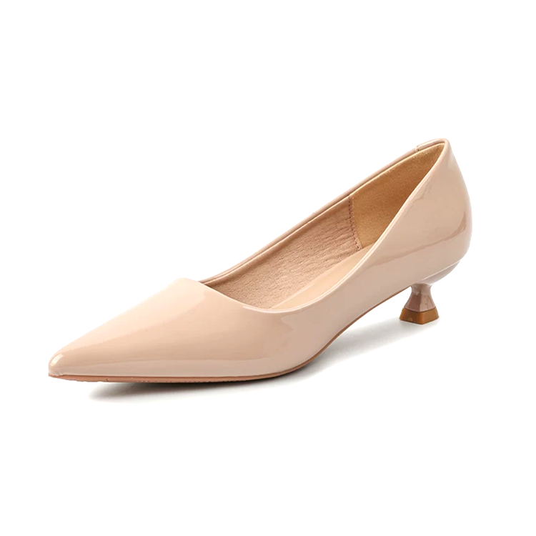 美脚フレアヒールパンプス