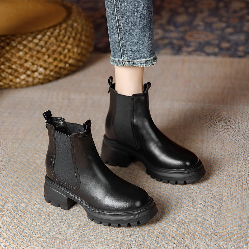 9cm美脚 厚底サイドゴアブーツ