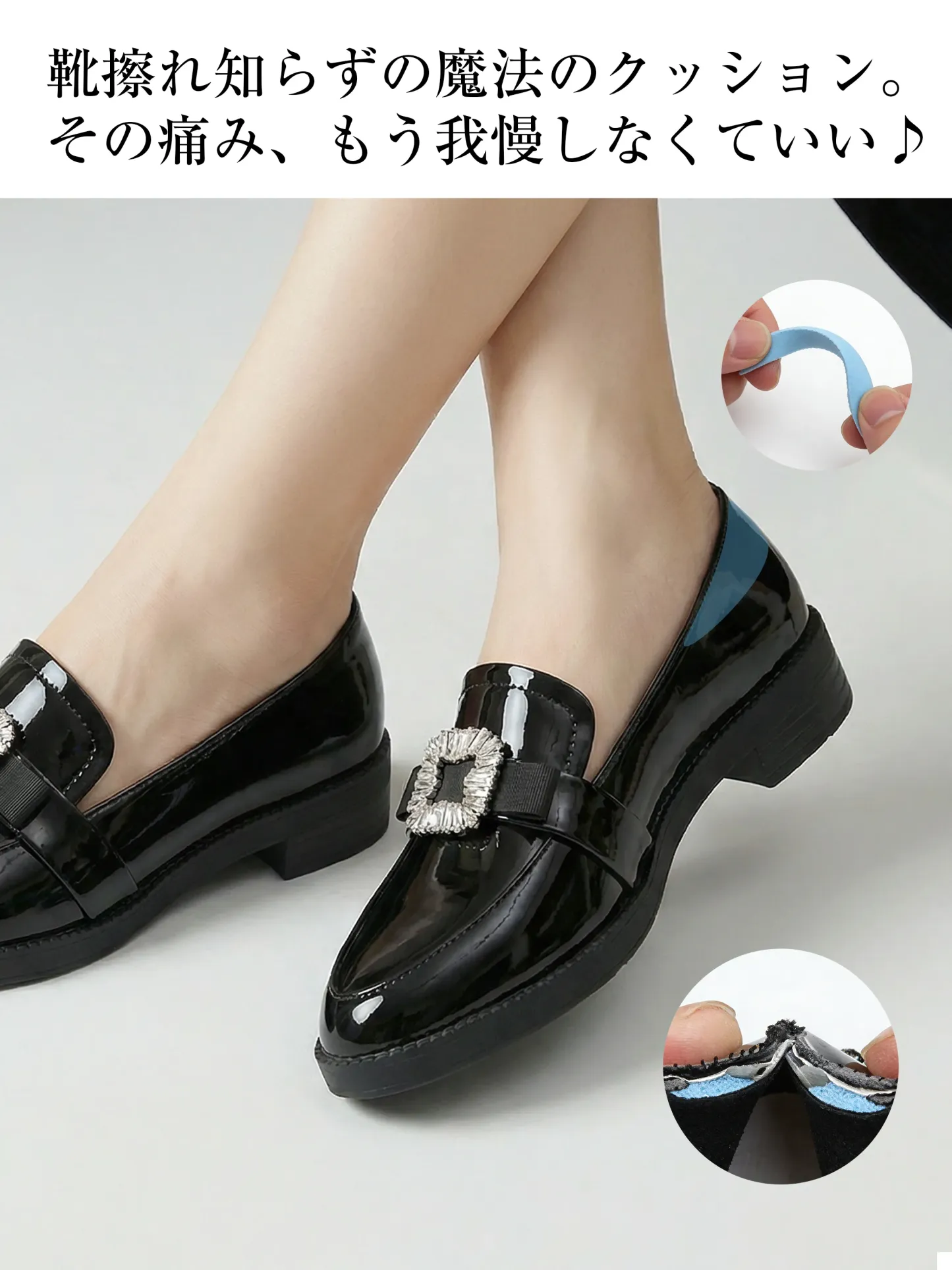 【主役級のキラキラビジュー】KENPOGEN ポインテッドトゥ ローファー エナメル 3.5cmUP 歩きやすい ブラック 通勤 お呼ばれ デート