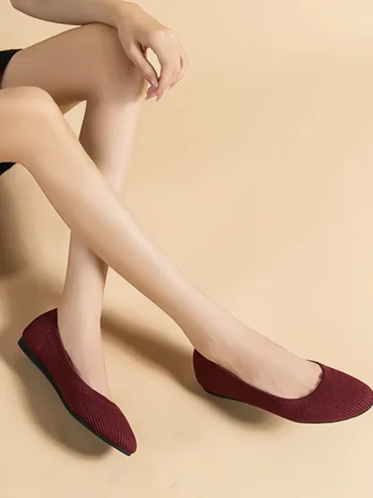 ラウンドトゥ ニットパンプス