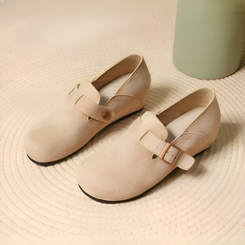 バックルデザイン 6cmウェッジスリッポン