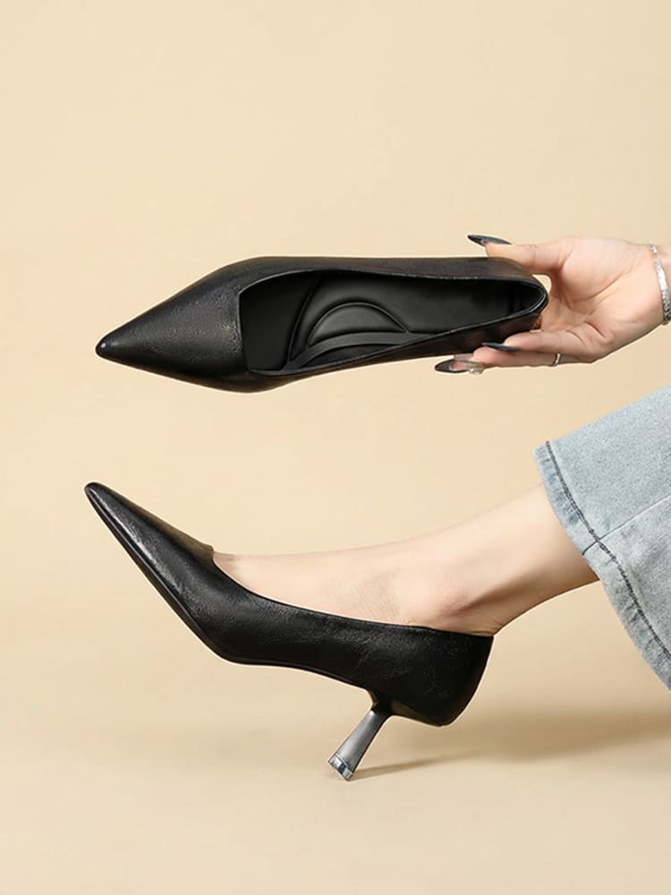 KENPOGEN ポインテッドトゥパンプス ピンヒール 6cmUP 柔らかい フォーマル 卒業式