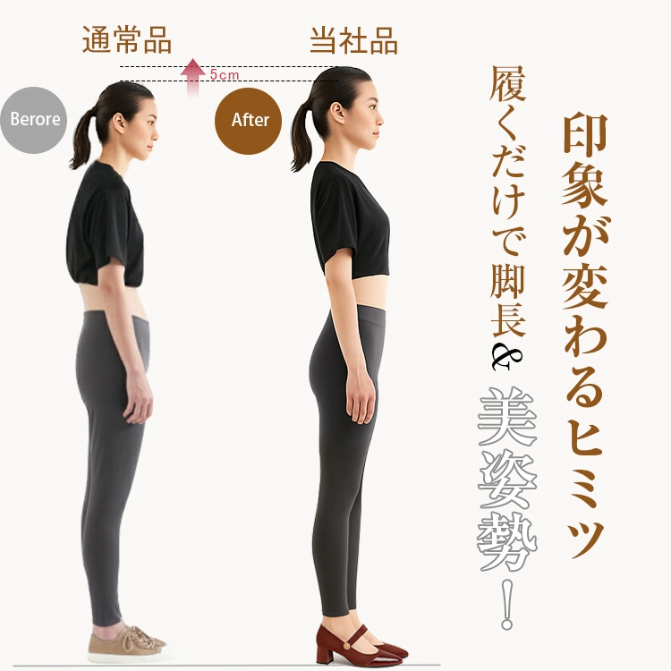 KENPOGEN メリージェーン靴 スクエアトゥパンプス 5cmUP チャンキーヒール 歩きやすい 通勤