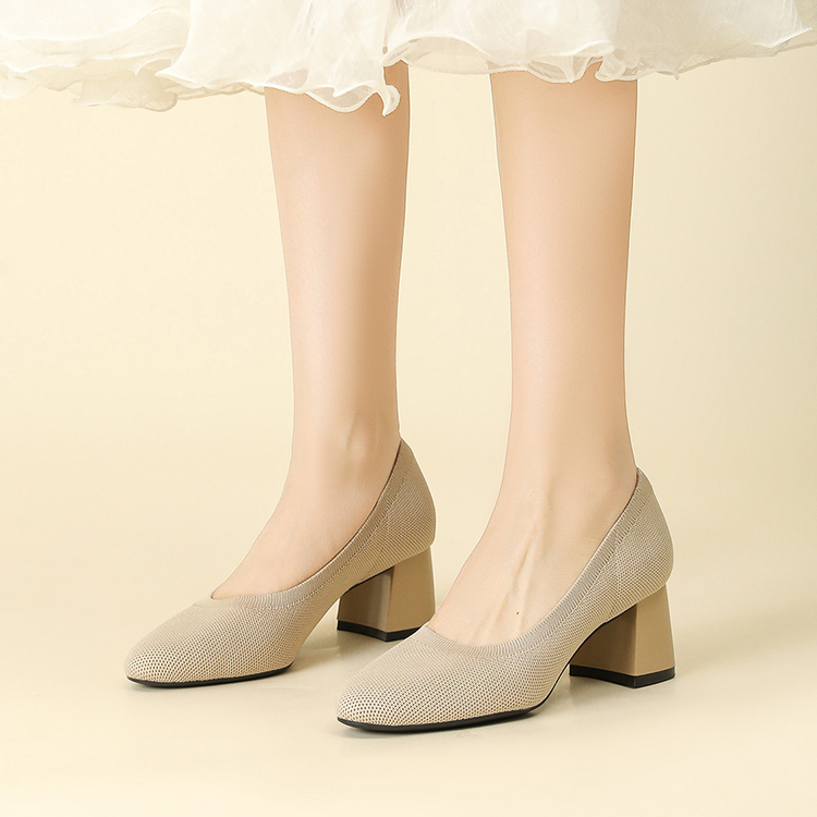 リボンモチーフ 美脚ニットパンプス