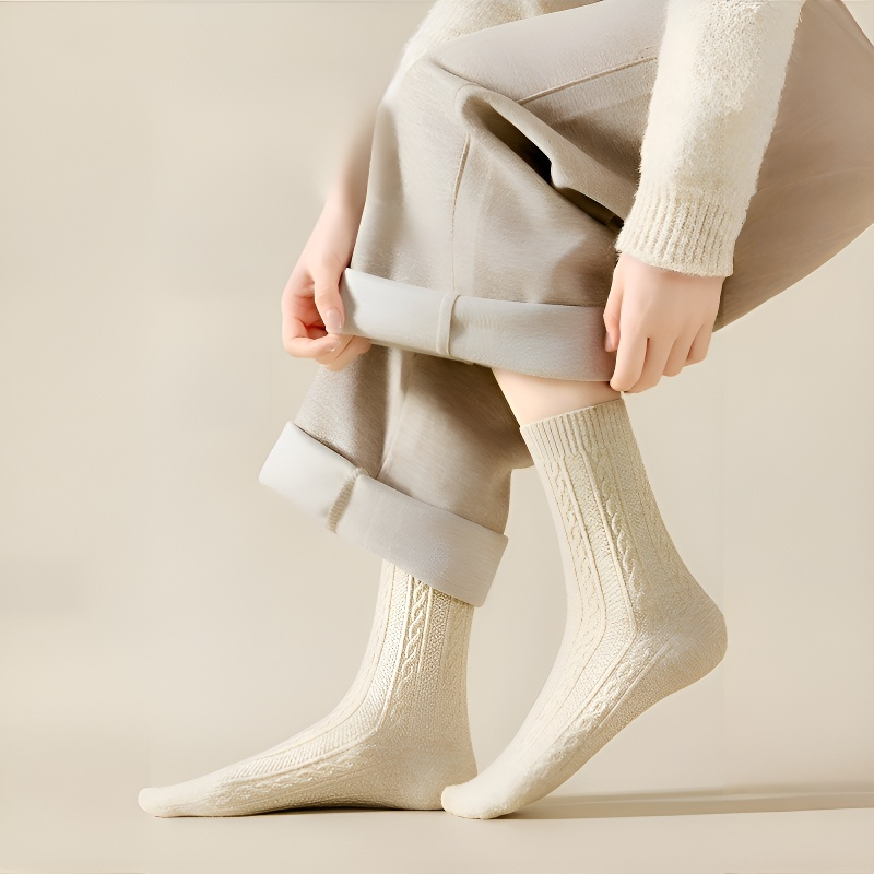 リブクルーウールソックス