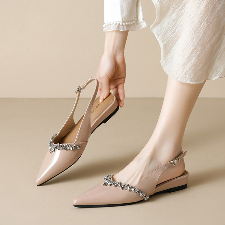 きらめきビジュー スリングバック美脚パンプス