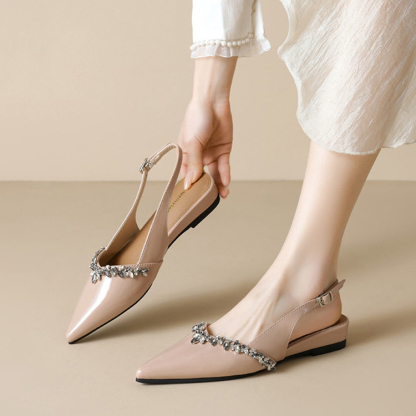 きらめきビジュー スリングバック美脚パンプス