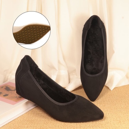 ポインテッドトゥ ウェッジソールパンプス