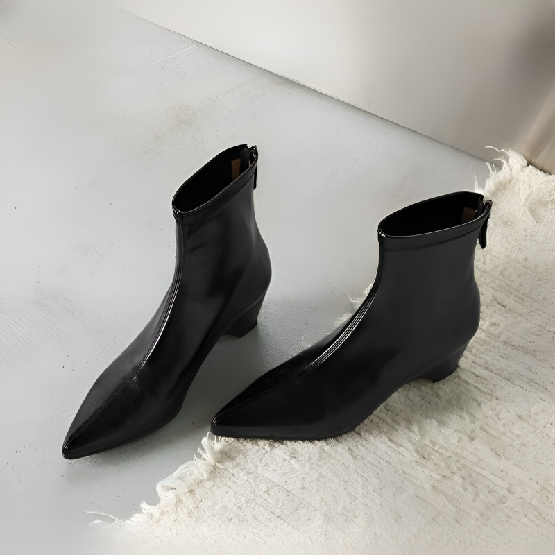 5cm美脚 ポインテッドトゥ ストレッチブーツ