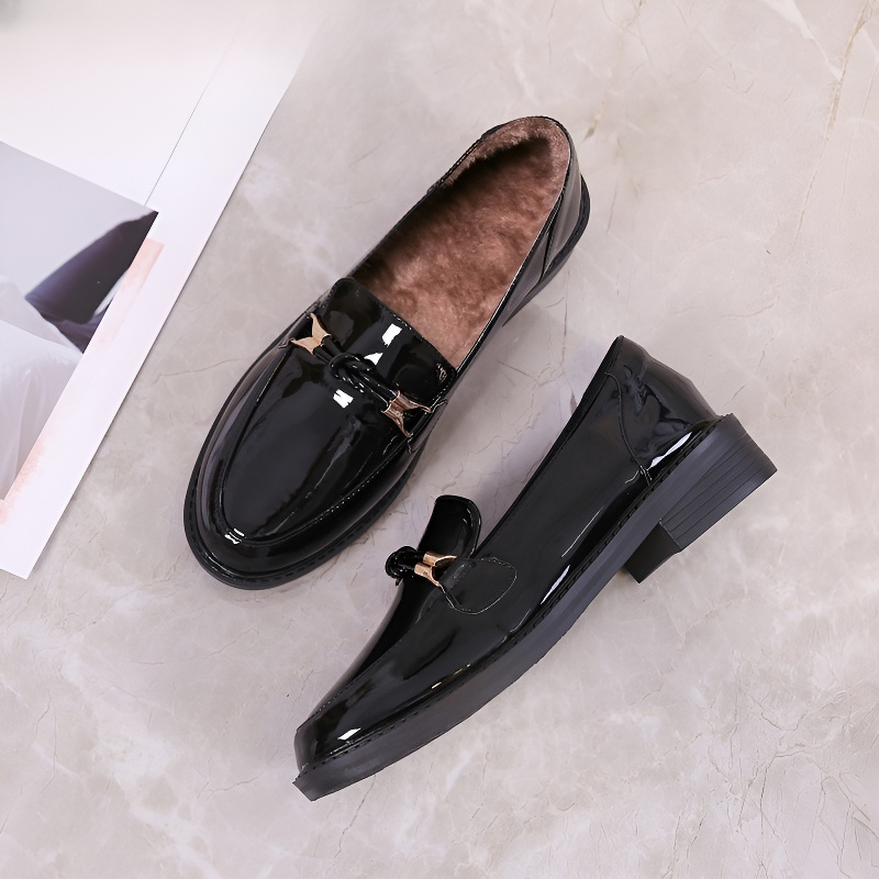 チャンキーヒール ビットローファー