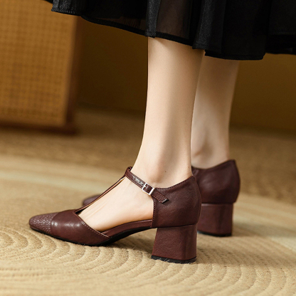 Tストラップ スクエアトゥメリージェーン