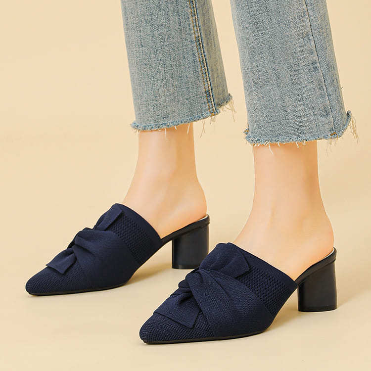 リボンモチーフ 5cm美脚ミュール