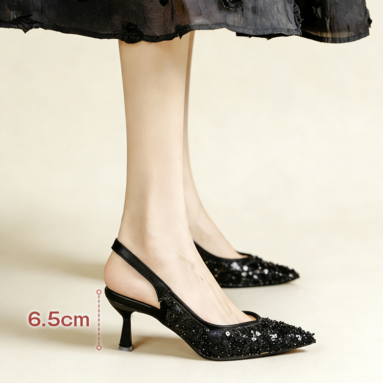 レースドット バックストラップパンプス