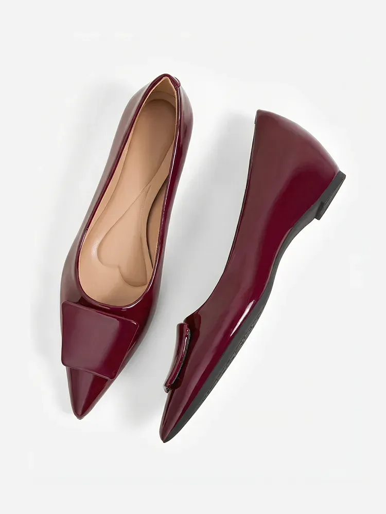 【上品な艶めき】KENPOGEN エナメルパンプス ポインテッドトゥ インヒール 4cmUP 痛くない 走れる 晴雨兼用 通勤 オフィス