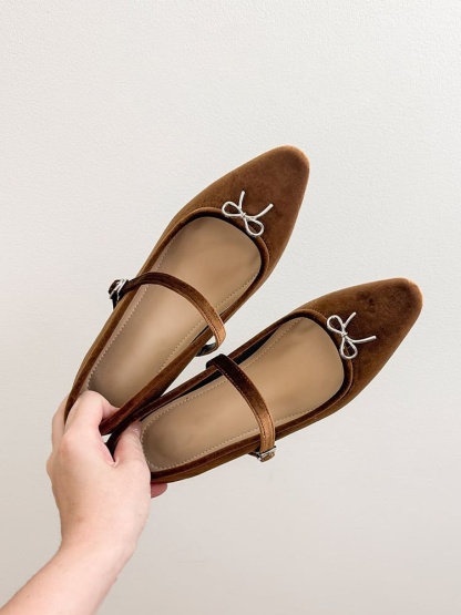 クラシカルリボン インヒールベロアメリージェーン