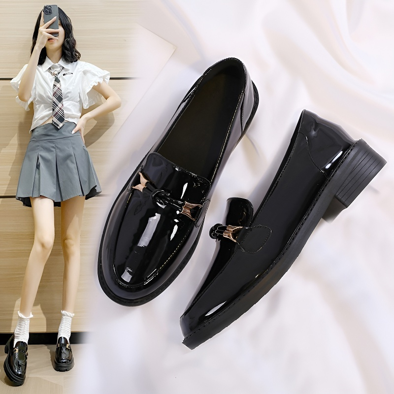 チャンキーヒール ビットローファー