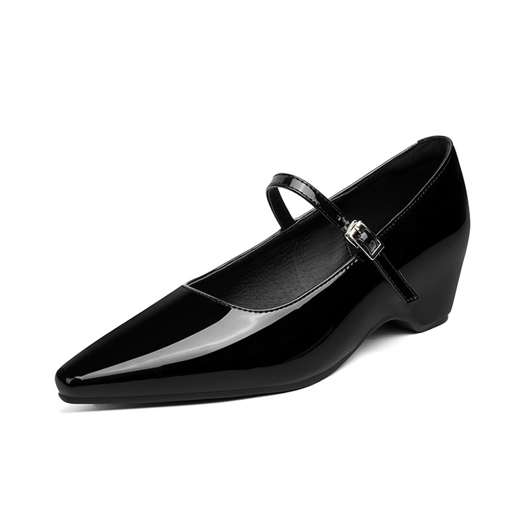 Vカット ウェッジソール美脚メリージェーン