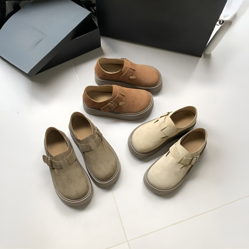 厚底スエード調 プラットフォームローファー