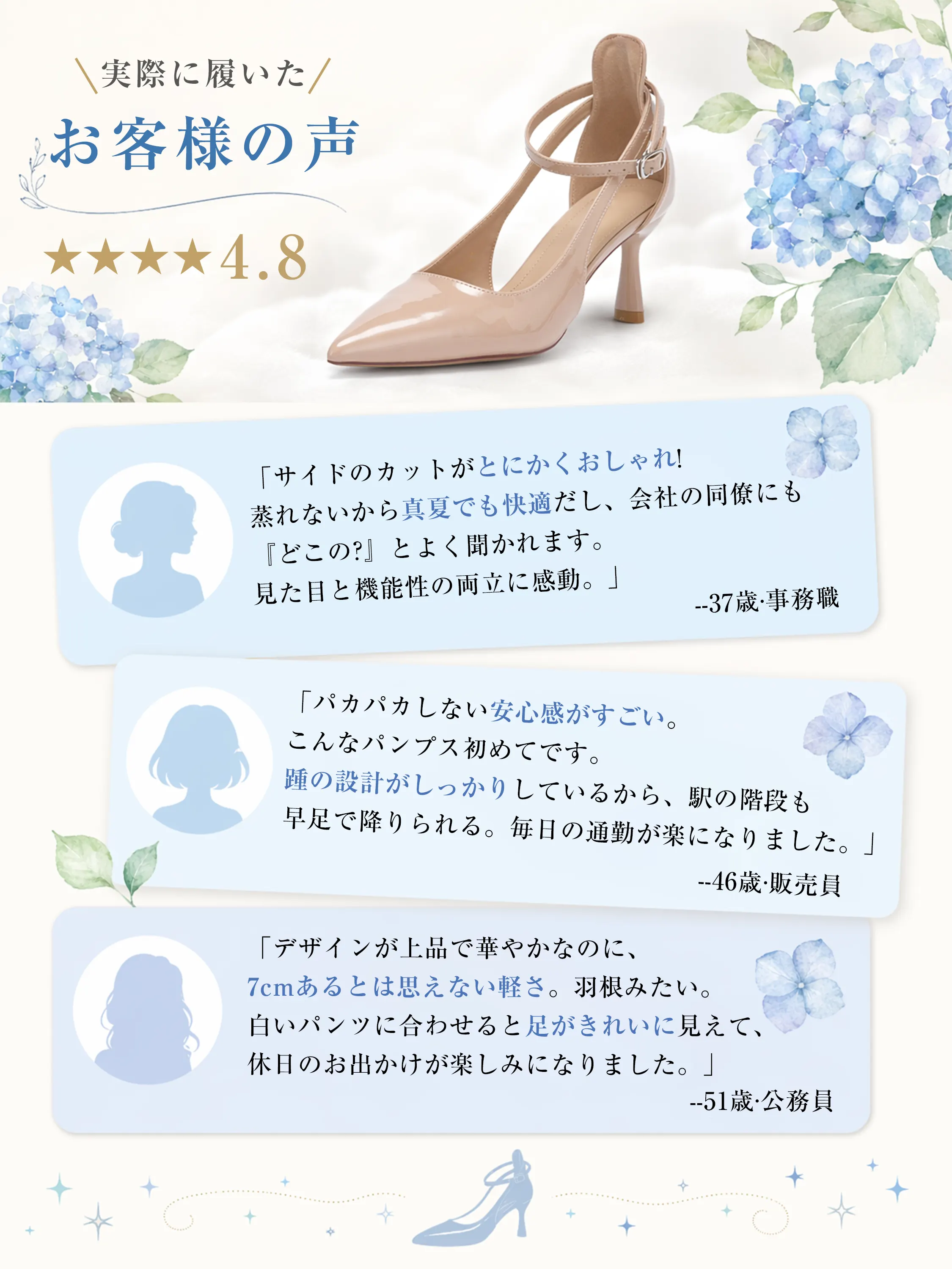 アンクルストラップ エナメルパンプス