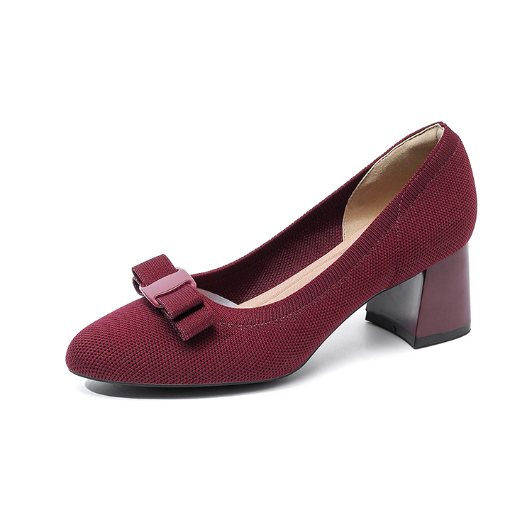 リボンモチーフ 美脚ニットパンプス