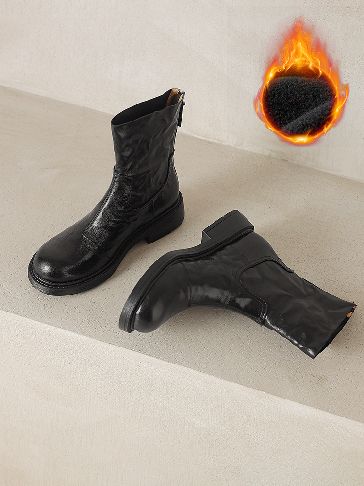 レトロ調 ぬくぬくストレッチブーツ