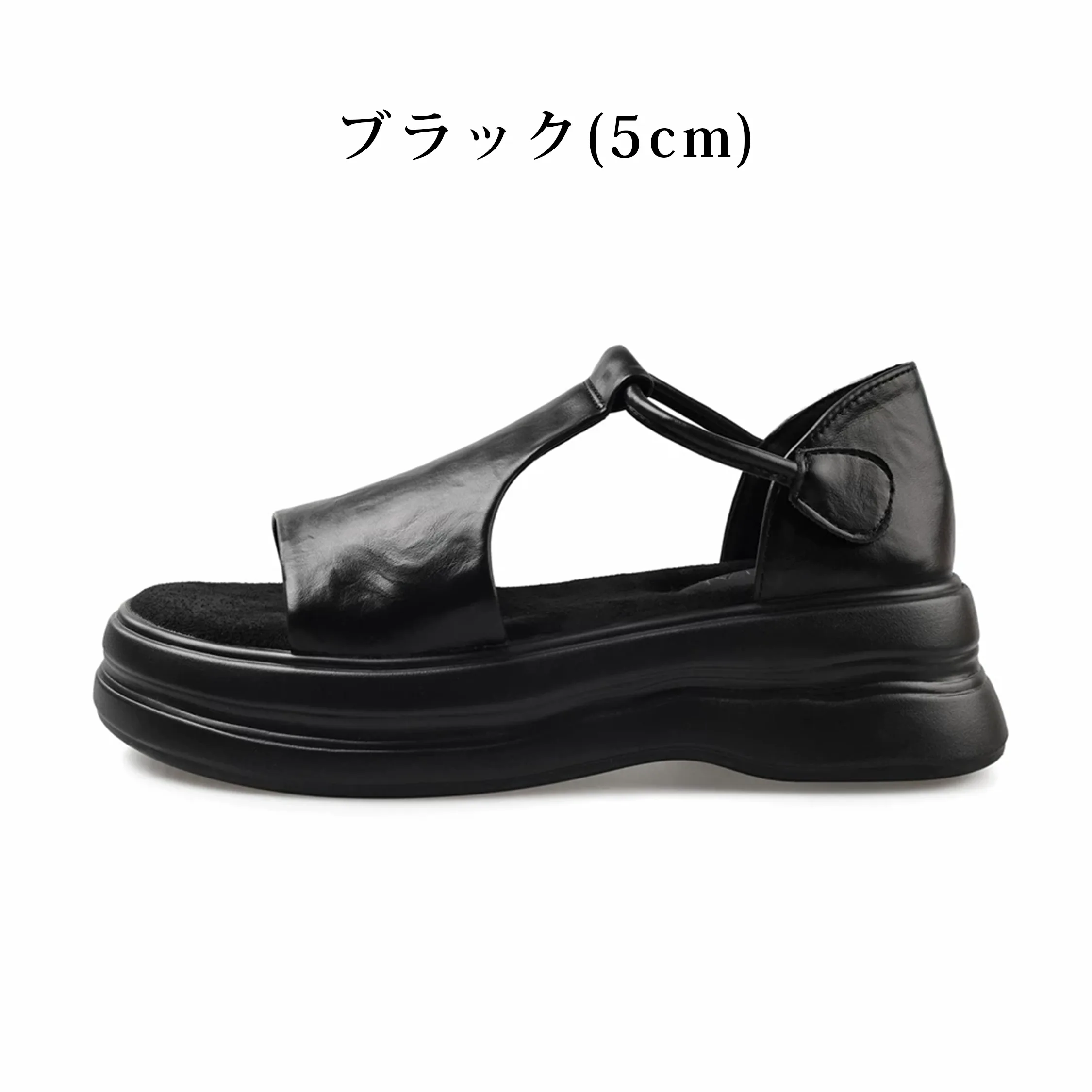 厚底Tストラップサンダル