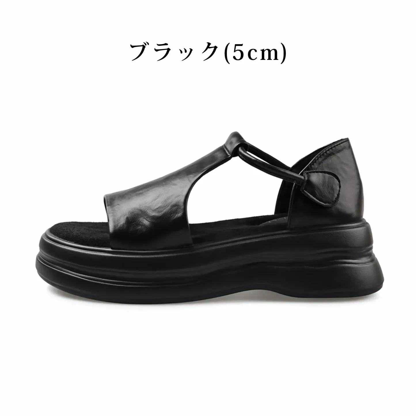 厚底Tストラップサンダル