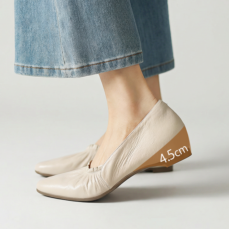 ギャザーフィット スクエアトゥパンプス