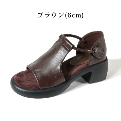 厚底Tストラップサンダル