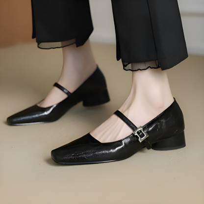 スクエアトゥウェッジソールメリージェーン