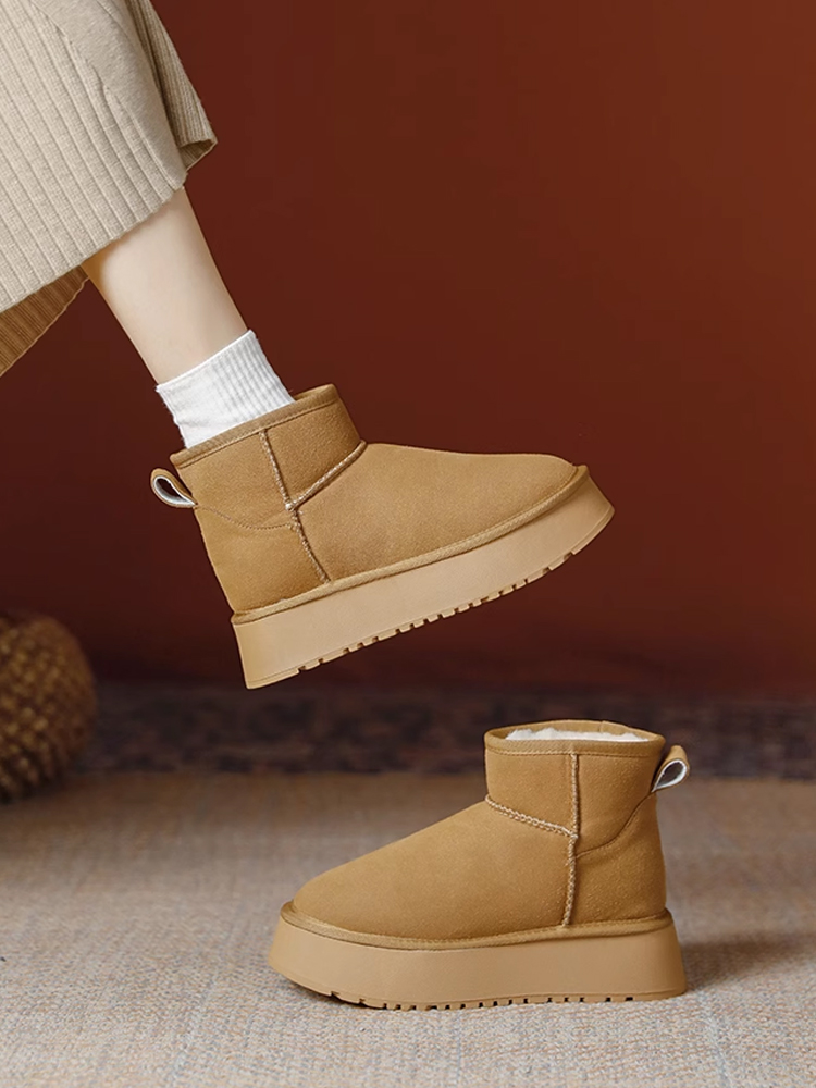 厚底ムートンブーツ