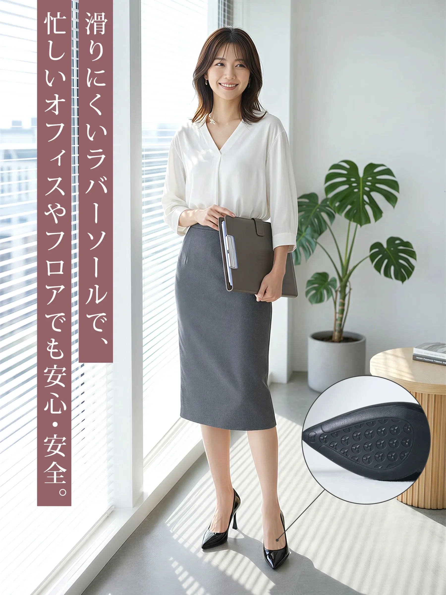 【選べるヒール高さ】KENPOGEN パンプス レディース ポインテッドトゥ 3cm 5cm 7cm 柔らかい スムース エナメル 就活 普段使い オケージョン