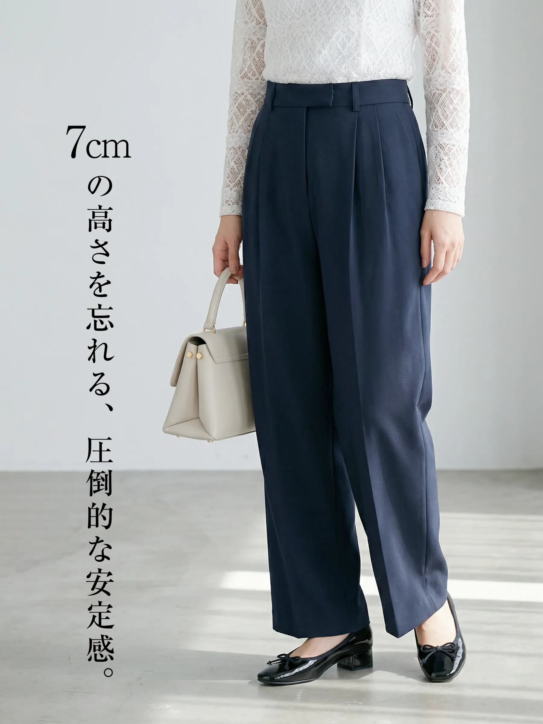 【走れる7cmヒール】KENPOGEN バレエシューズ スクエアトゥパンプス インヒール 安定感 痛くない 通勤 入学式