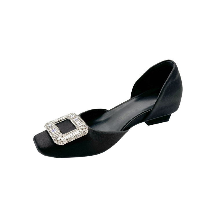 ビジューバックル サイドオープンパンプス