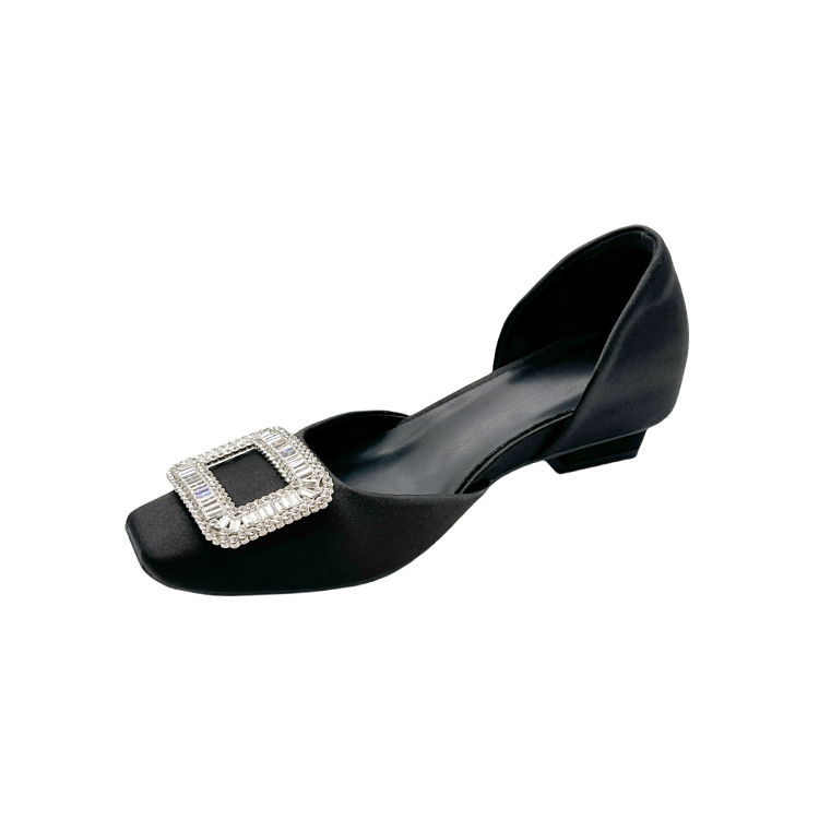 ビジューバックル サイドオープンパンプス